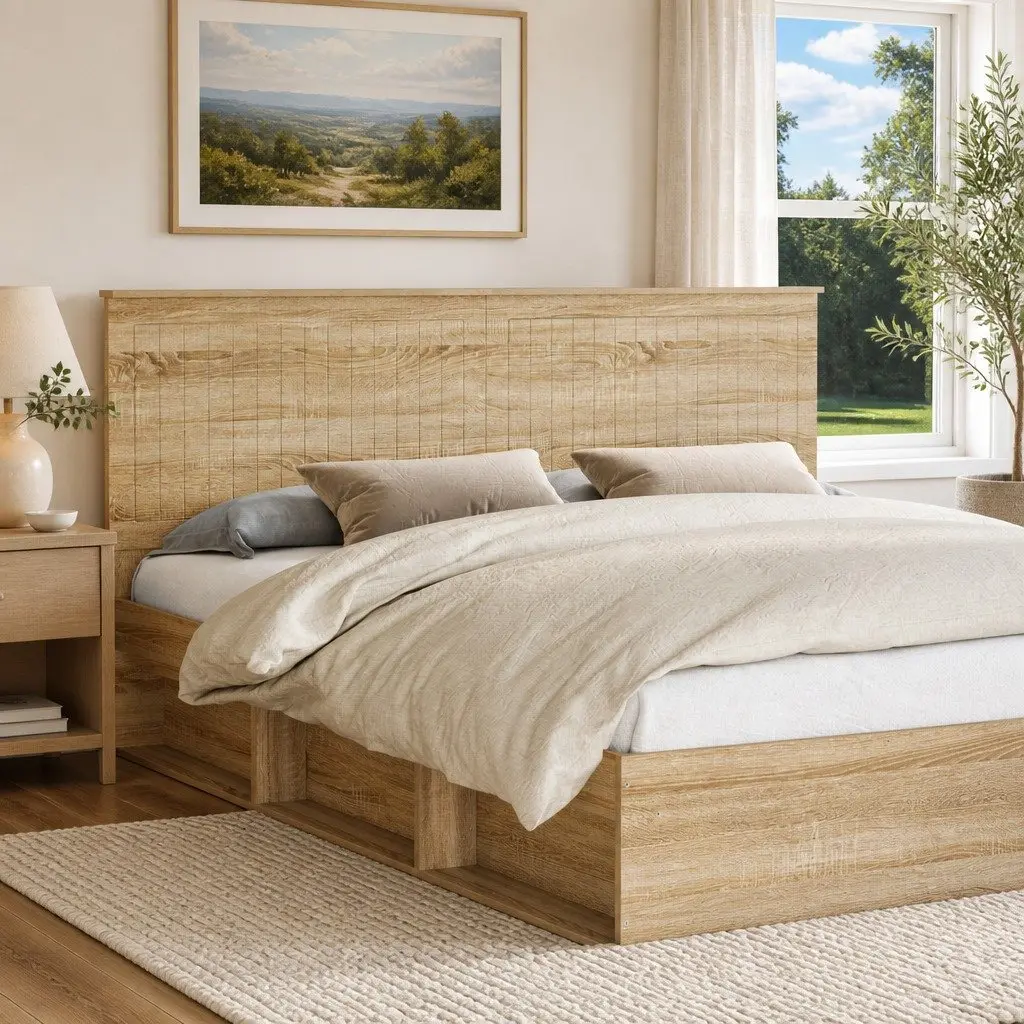Headboard Minimalist Comfort 180cm Brown Engineered Wood