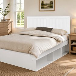Contemporary White Headboard 150cm Engineered Wood