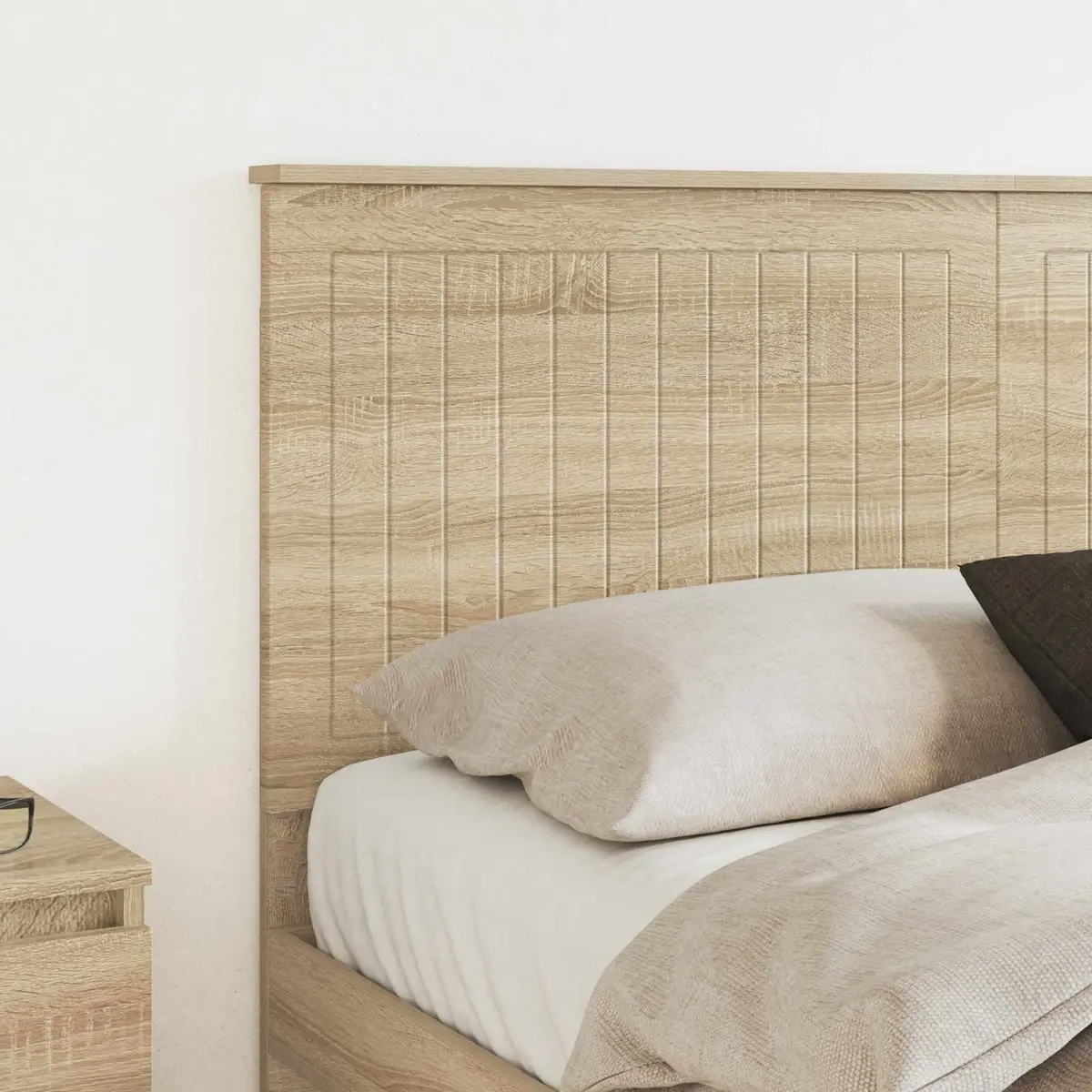 Modern Headboard 150 cm Brown Engineered Wood Bedroom Furniture Minimalist