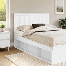 White Engineered Wood Headboard 135cm Dimensions
