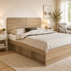 Engineered Wood Brown Headboard - Sonoma Oak Rectangle