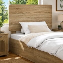 Engineered Wood Rectangle Headboard in Brown