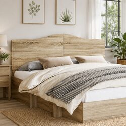 Engineered Wood Brown Headboard with Minimalist Design