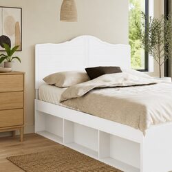 Engineered Wood White Headboard for Modern Bedrooms