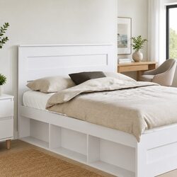 Contemporary White Engineered Wood Headboard Specification