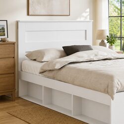 White Engineered Wood Headboard for Modern Spaces