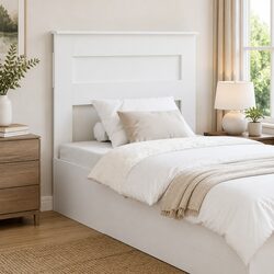 Modern White Engineered Wood Headboard with Clean Design