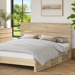 Engineered Wood Modern Headboard in Brown Finish