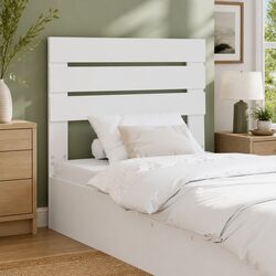 Rectangular White Engineered Wood Headboard for Bedrooms