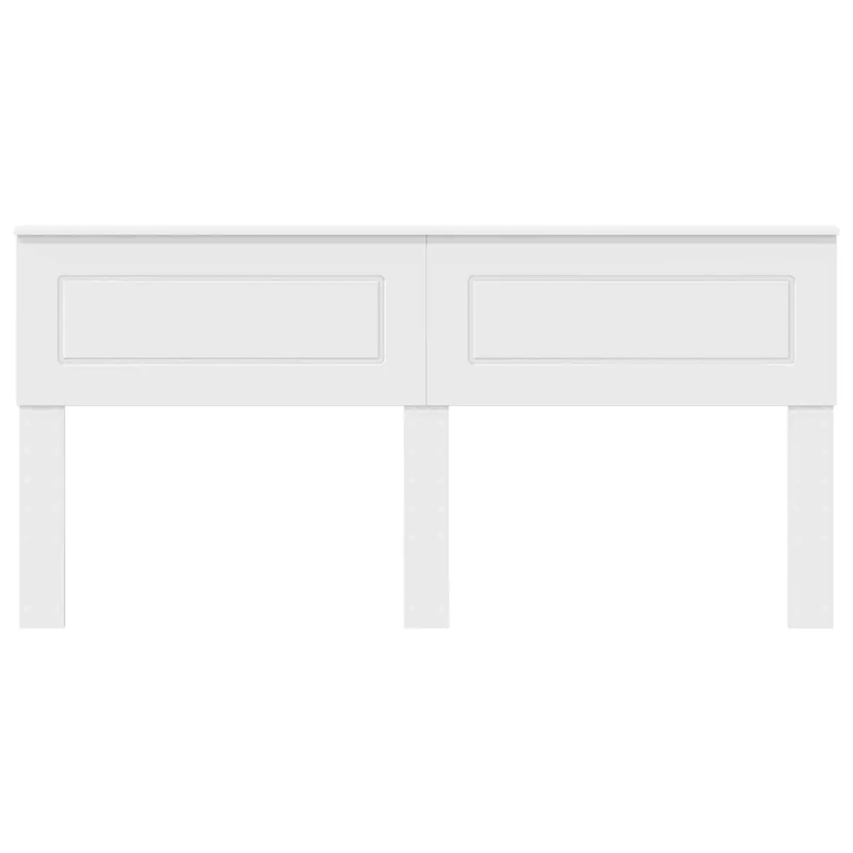 Engineered Wood Headboard Modern Style Rectangular Shape White