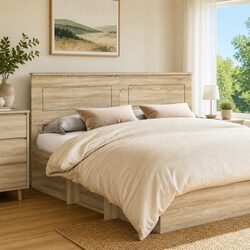 Brown Sonoma Oak Engineered Wood Rectangular Headboard