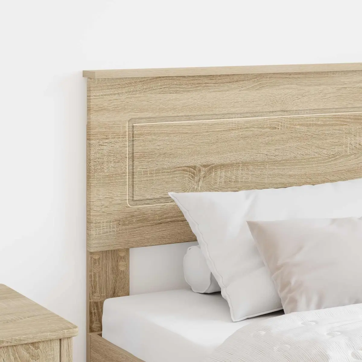Headboard Engineered Wood Brown Bedroom Furniture Modern Minimalist Design