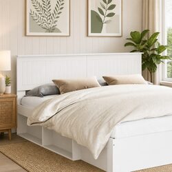 Rectangular Engineered Wood Headboard in White