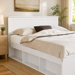 Rectangular White Engineered Wood Headboard Specifications