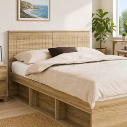 Engineered Wood Headboard in Sonoma Oak, Rectangular Shape