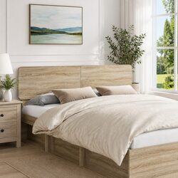 Engineered Wood Headboard in Brown Minimalist Design