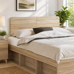 Brown Engineered Wood Headboard for Modern Bedrooms