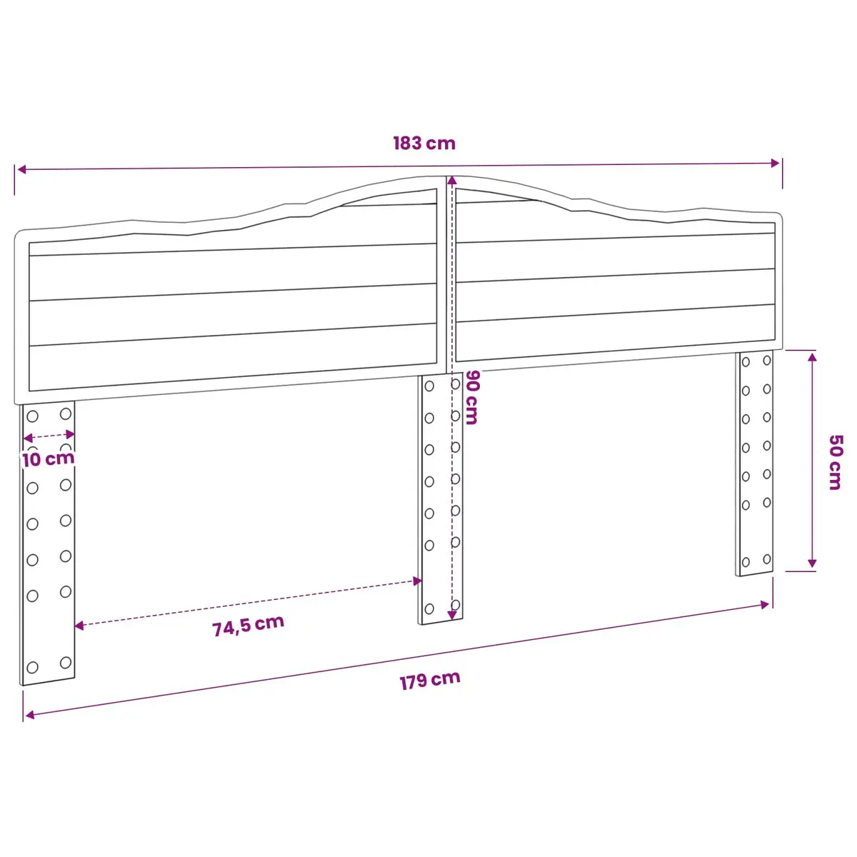 Rectangular Headboard White Engineered Wood Minimalist Bedroom Furniture