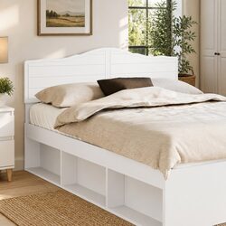 Engineered Wood Headboard in White for Modern Bedrooms