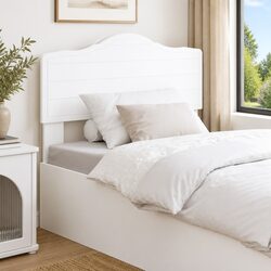 Engineered Wood Headboard in White with Minimalist Design