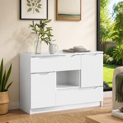 Modern Storage Cabinet in High Gloss White Finish