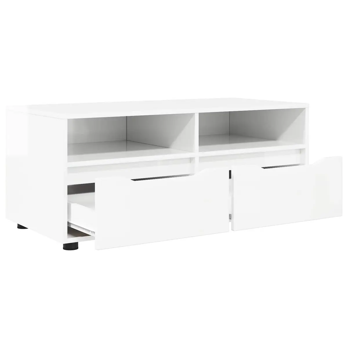 TV Cabinet Modern High Gloss White Engineered Wood 100 cm
