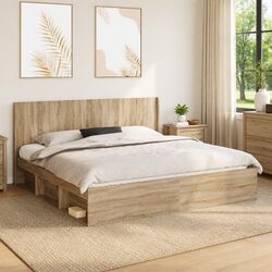 Engineered Wood Vertical Slat Headboard in Brown