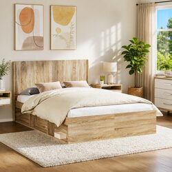 Engineered Wood Headboard with Vertical Slat Design, Brown