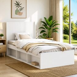Engineered Wood Headboard with Vertical Slat Design
