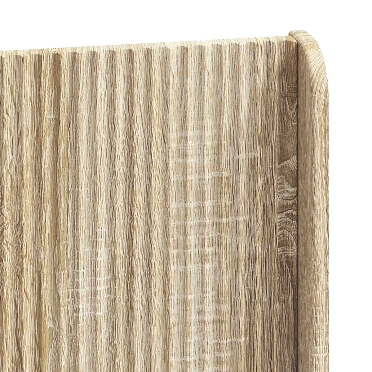 Headboard Brown Engineered Wood Bedroom Furniture Vertical Slat Design Modern