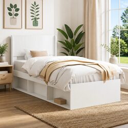 Durable White Vertical Slat Headboard for Bedrooms