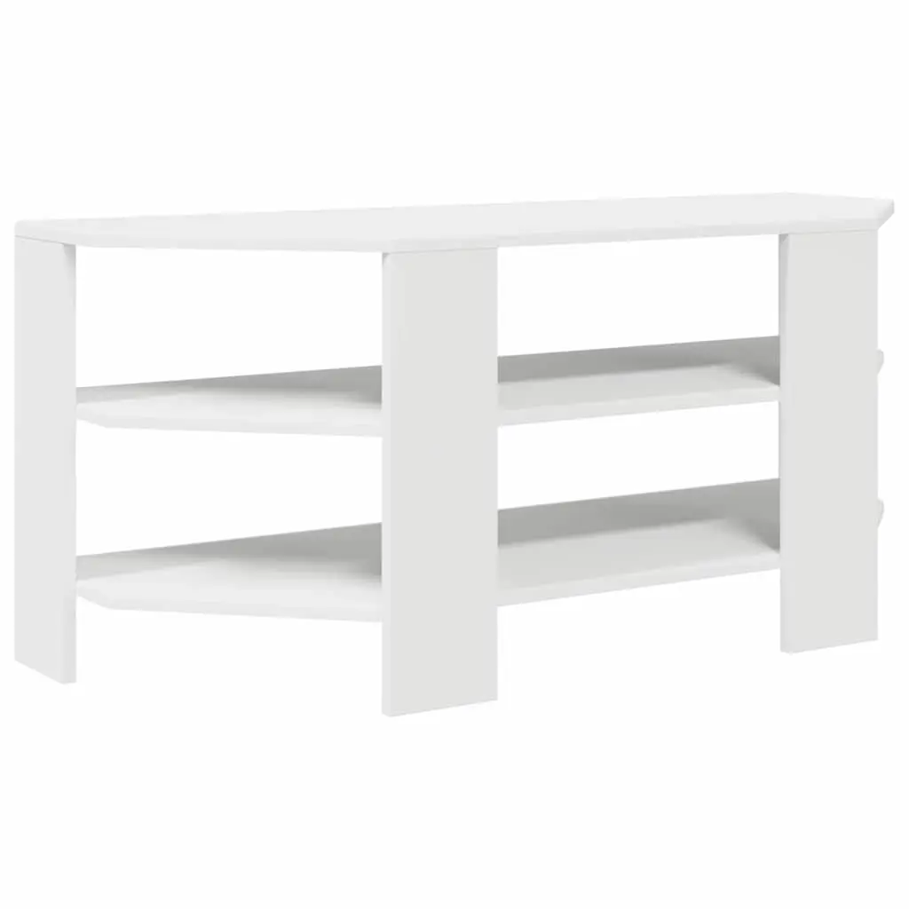 Corner TV Cabinet Modern Storage Engineered Wood White 102 x 40.5 x 45 cm