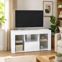 Corner LED TV Cabinet with Integrated LED Lighting