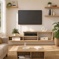 Wall Mounted TV Stand Grey 150x25x28.5cm for Media Storage