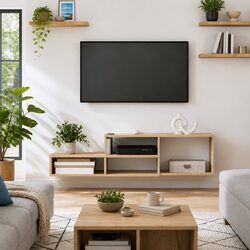 Wall Mounted TV Stand in Grey Engineered Wood - Specifications