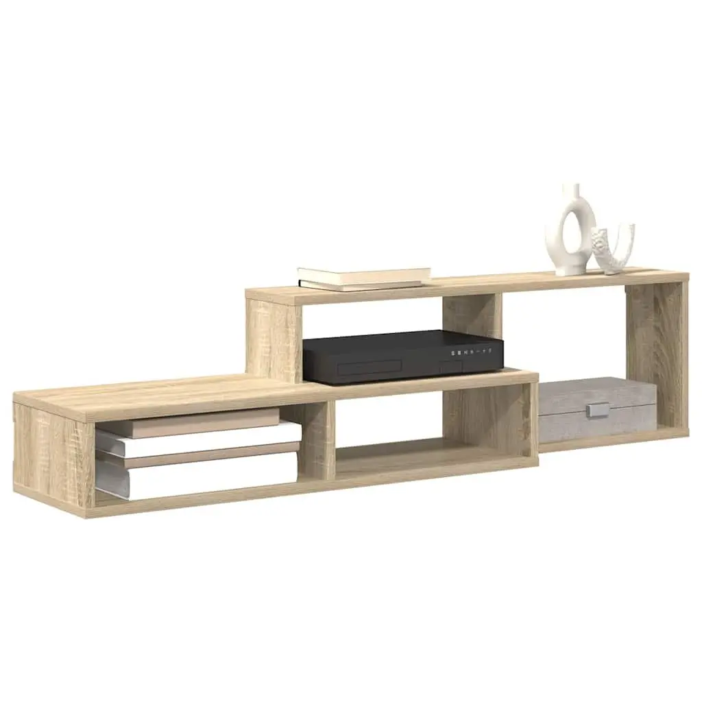 Wall Mounted TV Stand Space Saving Grey Engineered Wood 120 x 25 x 28.5 cm