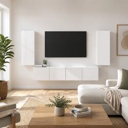 Engineered Wood TV Wall Cabinet 2-Piece Storage Unit