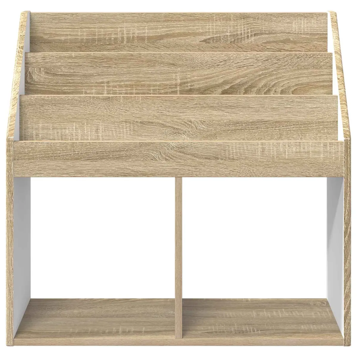 Kids Bookshelf Open Shelves Storage Unit Brown Wood 72.5cm x 29.5cm x 69cm