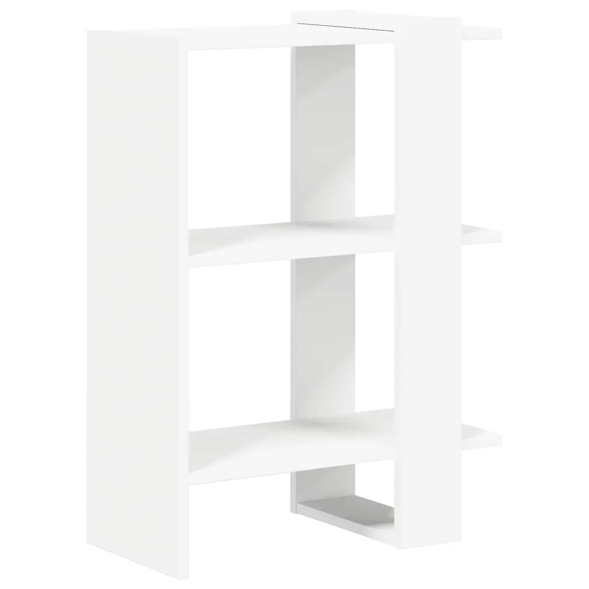 Bookshelf 2-Tier Freestanding 52 x 25 x 71.5 cm White Storage Shelf