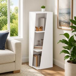 Functional White Bookcase with Engineered Wood Design