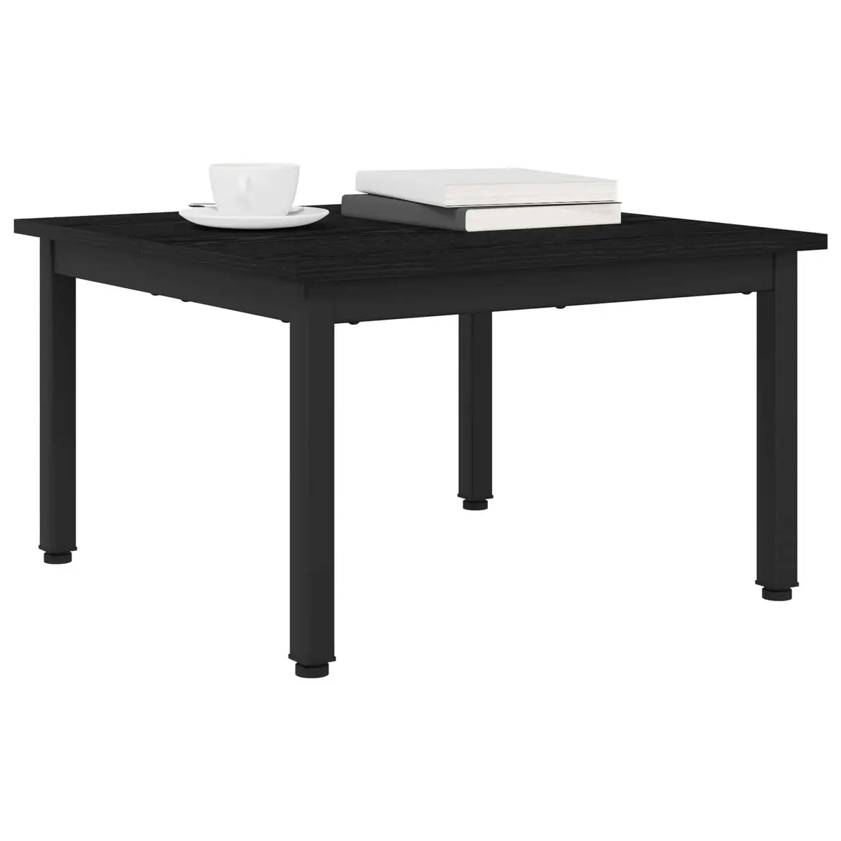 Coffee Table Modern Rectangular Black Spacious Top Surface