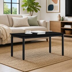 Rectangular Coffee Table in Black with Engineered Wood