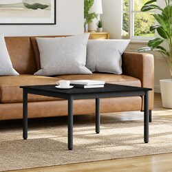 Modern Black Coffee Table with Engineered Wood Construction