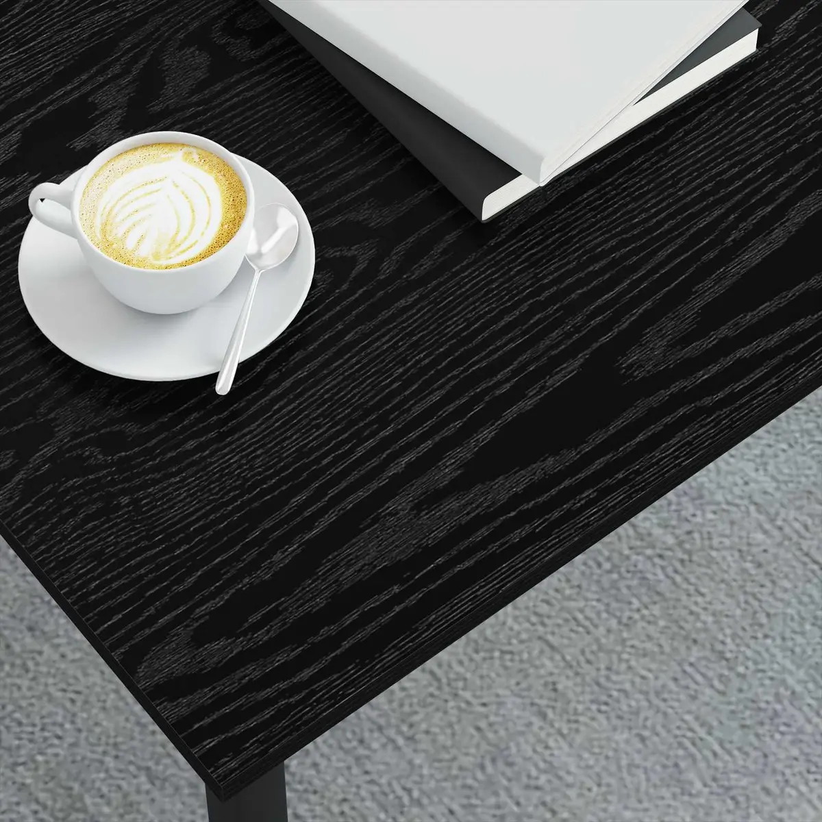 Coffee Table Modern Rectangular Black Oak 100x100x45cm