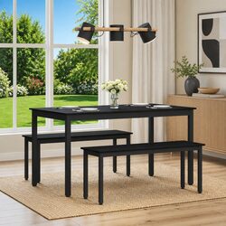 Rectangular Dining Table with Metal Frame 140x80x75cm