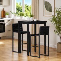 Engineered Wood Standing Bar Table with Metal Frame