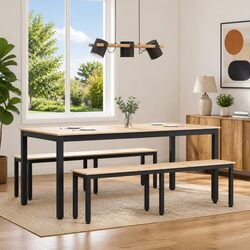 160cm Solid Pine Wood Bench with Metal Legs for Versatile Use