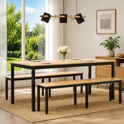 Dining Table 180x90x75cm in Natural Brown Pine Wood