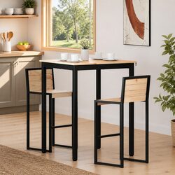 Industrial Bar Table 80x80x105cm Solid Pine Wood Construction
