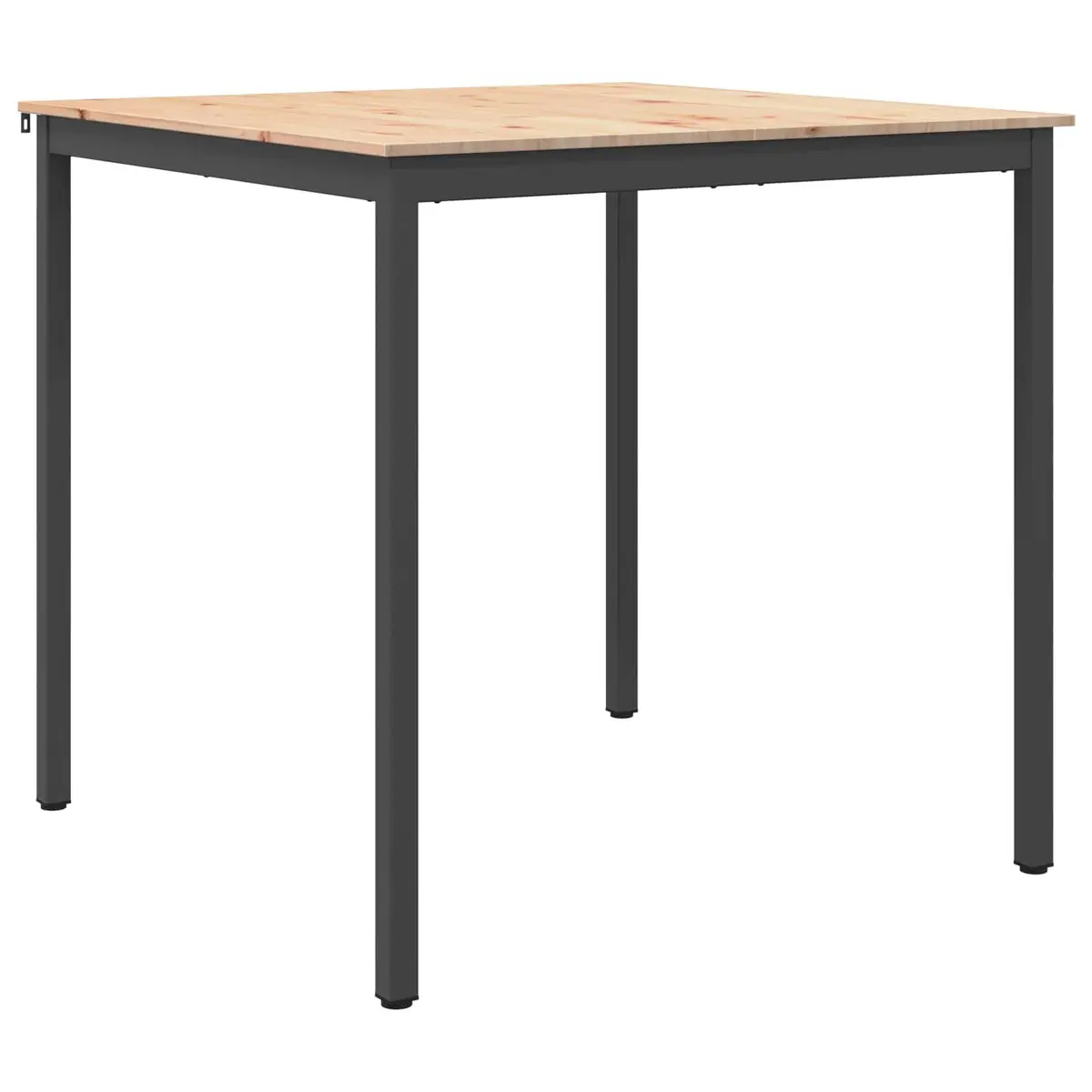 Bar Table H-Shaped Support Metal Legs Solid Pine Wood 110cm Brown